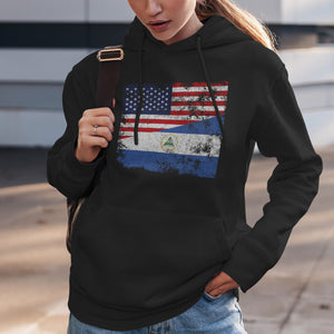 Nicaragua USA Flag Hoodie