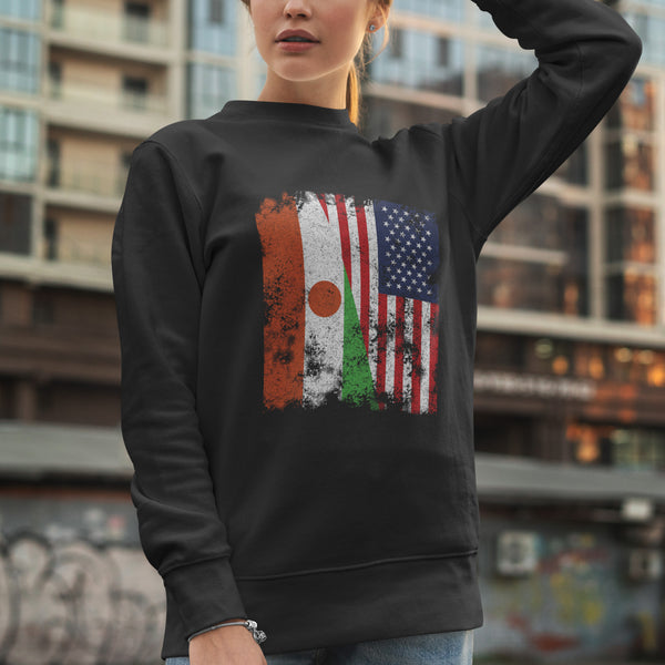 Niger USA Flag - Half American Sweatshirt