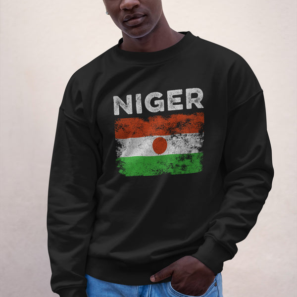 Niger Flag Distressed - Nigerien Flag Sweatshirt