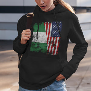 Nigeria USA Flag - Half American Hoodie