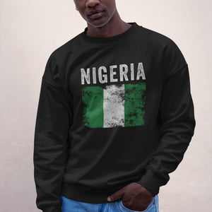 Nigeria Flag Distressed - Nigerian Flag Sweatshirt