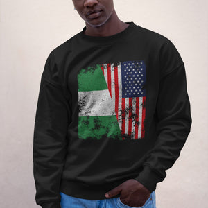 Nigeria USA Flag - Half American Sweatshirt