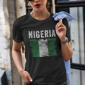 Nigeria Flag Distressed - Nigerian Flag T-Shirt