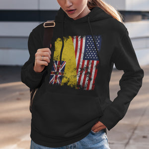Niue USA Flag - Half American Hoodie