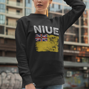 Niue Flag Distressed - Niuean Flag Sweatshirt