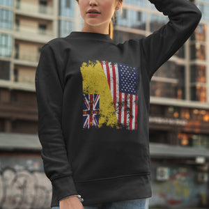 Niue USA Flag - Half American Sweatshirt