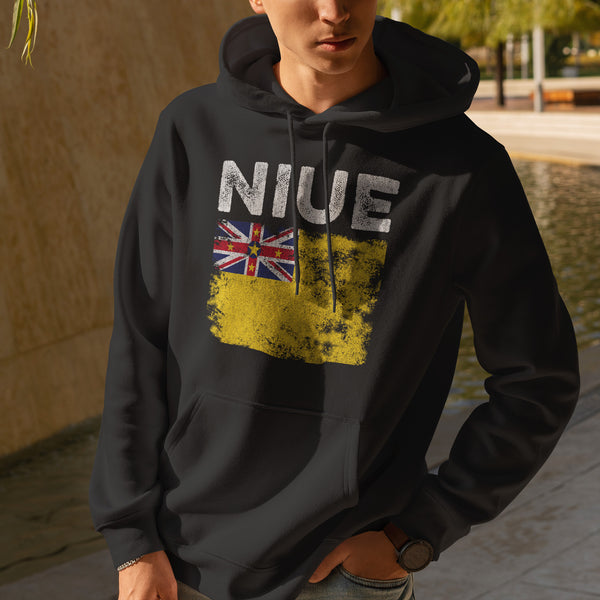 Niue Flag Distressed - Niuean Flag Hoodie