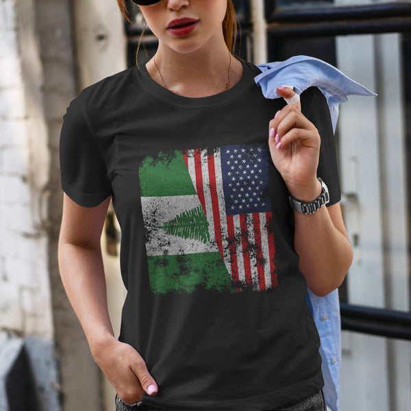 Norfolk Island USA Flag - Half American T-Shirt