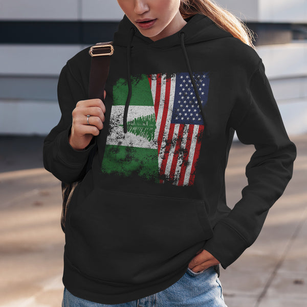 Norfolk Island USA Flag - Half American Hoodie