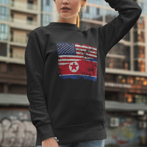 North Korea USA Flag Sweatshirt
