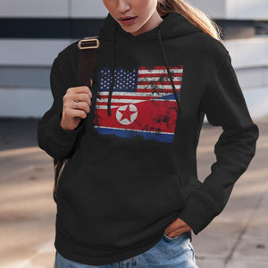 North Korea USA Flag Hoodie