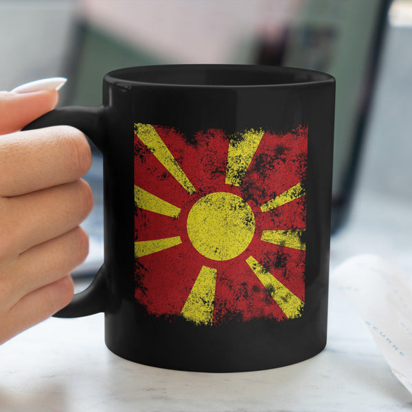 North Macedonia Flag - Distressed Flag Mug