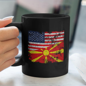 Republic of North Macedonia USA Flag Mug
