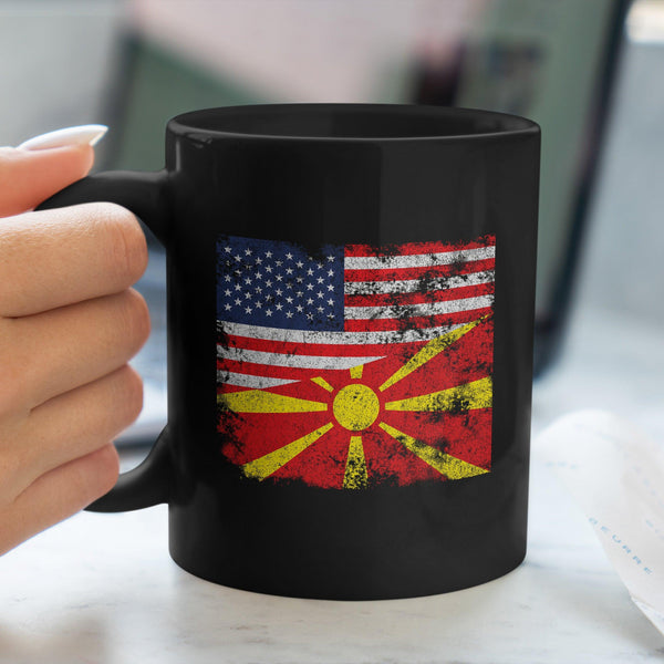 Republic of North Macedonia USA Flag Mug