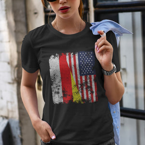 North Ossetia USA Flag - Half American T-Shirt
