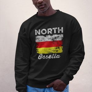 North Ossetia Flag Distressed Sweatshirt