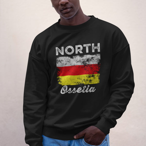 North Ossetia Flag Distressed Sweatshirt