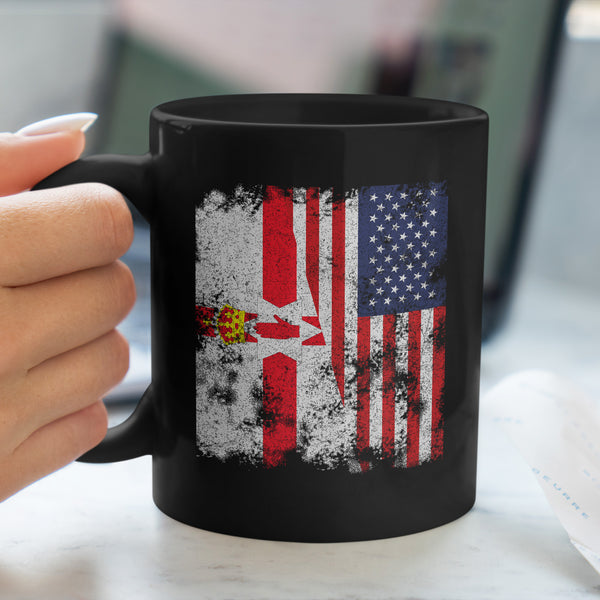 Northern Ireland USA Flag Half American Mug