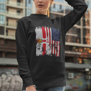 Northern Ireland USA Flag Half American Sweatshirt