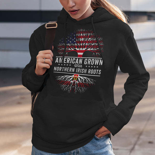 American Grown Northern Irish Roots Flag Hoodie