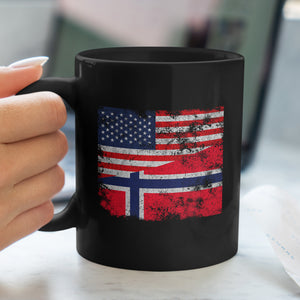 Norway USA Flag Mug