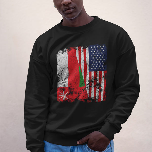 Oman USA Flag - Half American Sweatshirt