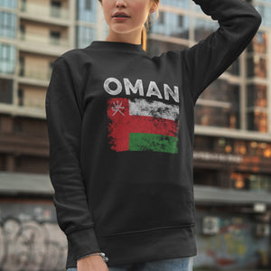 Oman Flag Distressed - Omani Flag Sweatshirt