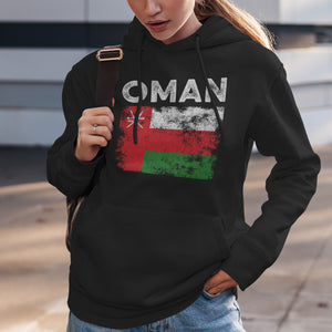 Oman Flag Distressed - Omani Flag Hoodie