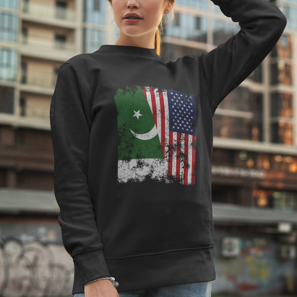 Pakistan USA Flag - Half American Sweatshirt