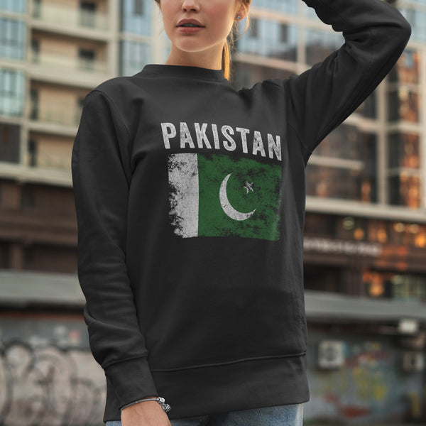 Pakistan Flag Distressed Pakistani Flag Sweatshirt