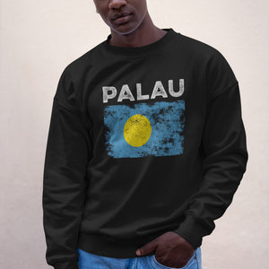 Palau Flag Distressed - Palauan Flag Sweatshirt