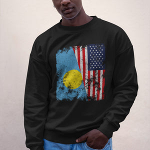 Palau USA Flag - Half American Sweatshirt
