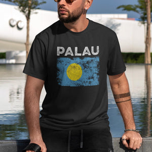 Palau Flag Distressed - Palauan Flag T-Shirt