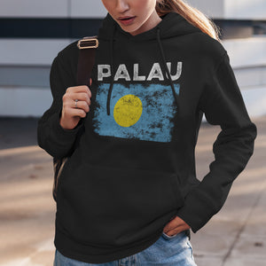 Palau Flag Distressed - Palauan Flag Hoodie