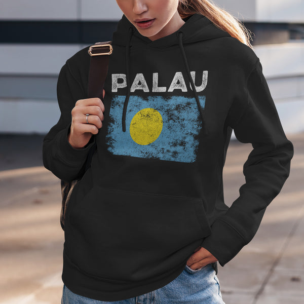 Palau Flag Distressed - Palauan Flag Hoodie