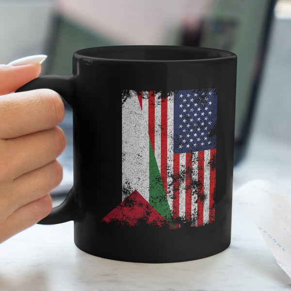 Palestine USA Flag - Half American Mug