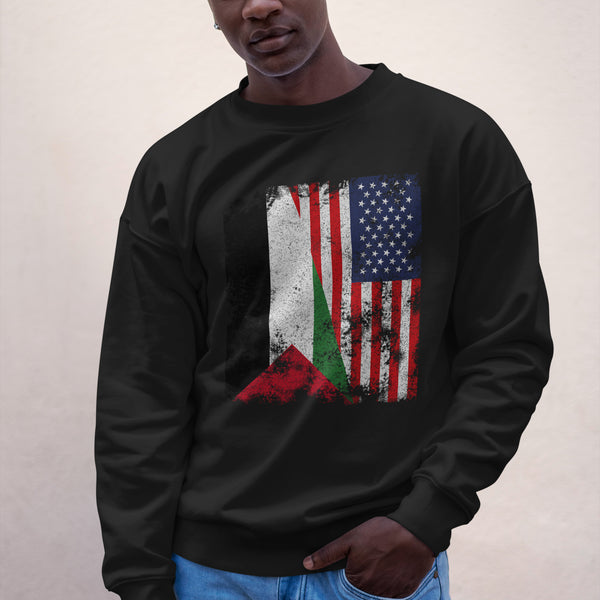 Palestine USA Flag - Half American Sweatshirt