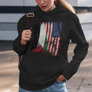Palestine USA Flag - Half American Hoodie