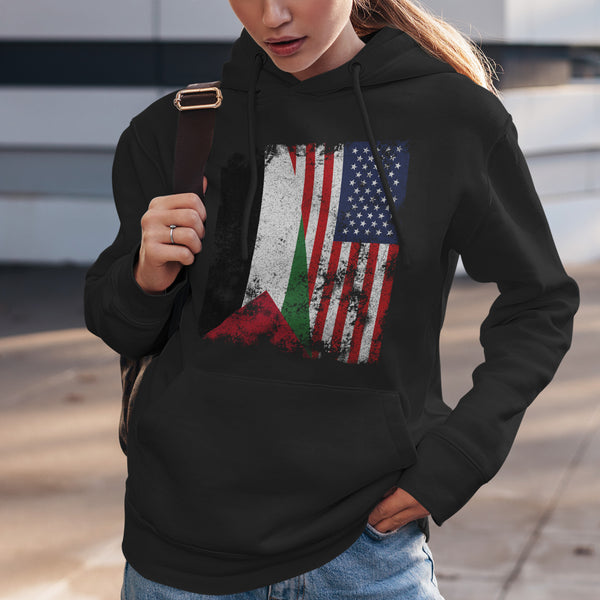Palestine USA Flag - Half American Hoodie