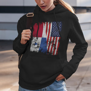 Panama USA Flag - Half American Hoodie