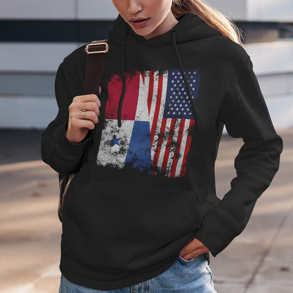 Panama USA Flag - Half American Hoodie