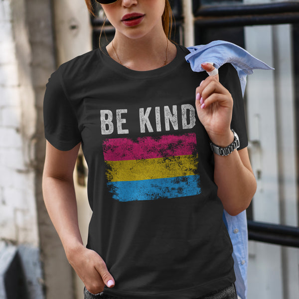 Be Kind Pansexual Flag - LGBT+ T-Shirt
