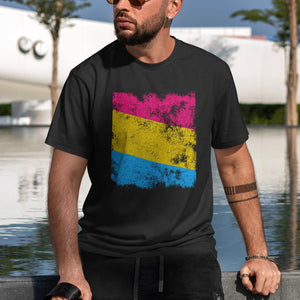 Pansexual Flag - Distressed LGBT+ T-Shirt