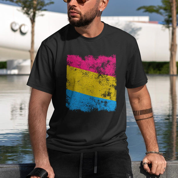 Pansexual Flag - Distressed LGBT+ T-Shirt