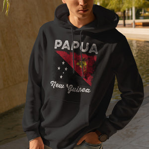 Papua New Guinea Flag Distressed Hoodie