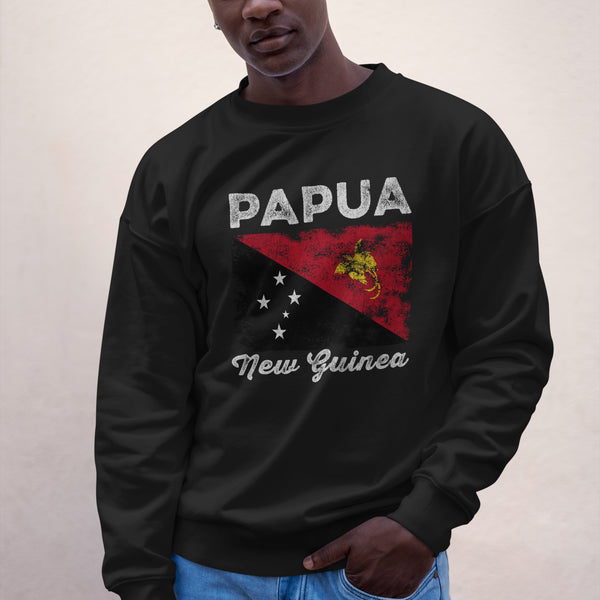 Papua New Guinea Flag Distressed Sweatshirt