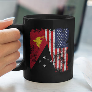 Papua New Guinea USA Flag Half American Mug