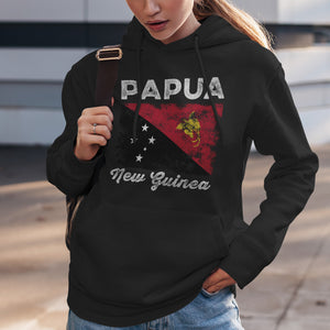 Papua New Guinea Flag Distressed Hoodie