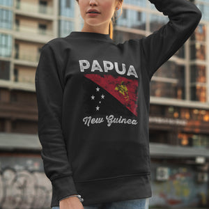 Papua New Guinea Flag Distressed Sweatshirt