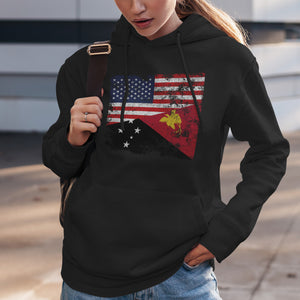 Papua New Guinea USA Flag Hoodie